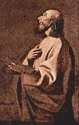 Francisco de Zurbaran Probable self portrait of Francisco Zurbaran as Saint Luke, oil